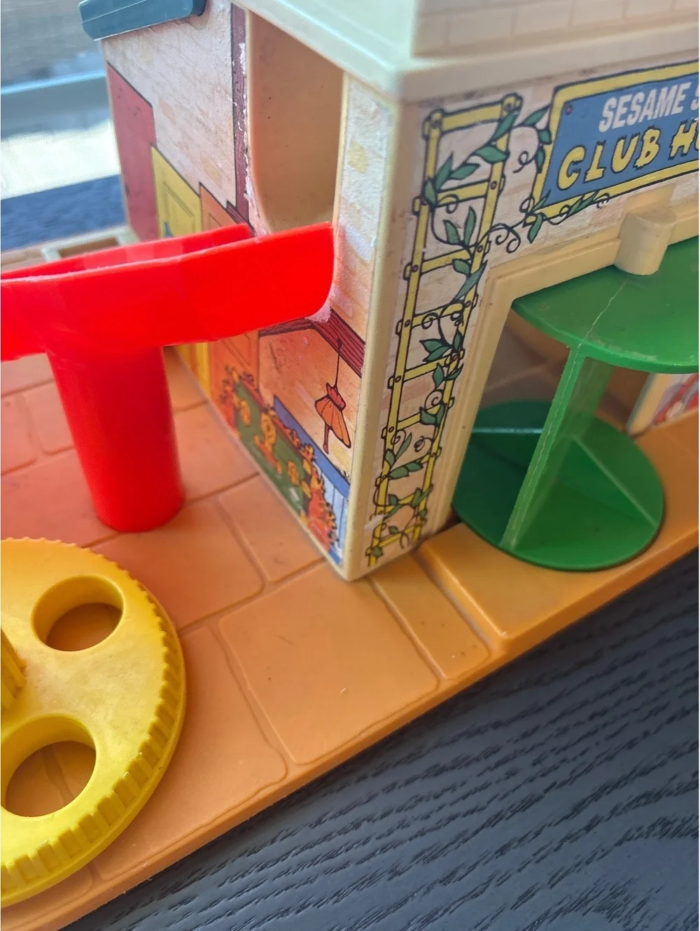 Vintage Play Family Fisher Price Sesame Street Clubhouse Playset Toy  1977 #937